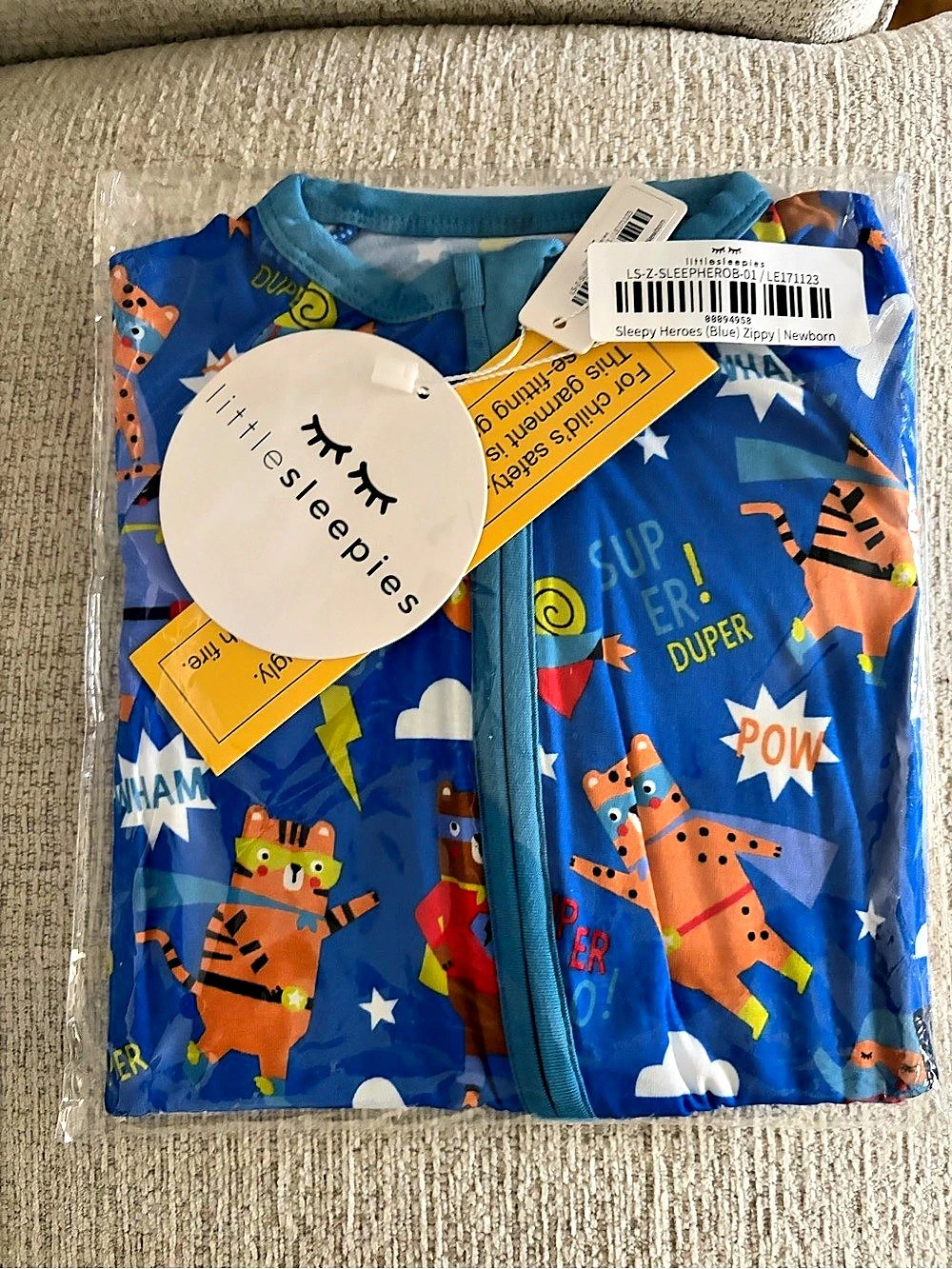 little sleepies Sleepy Heroes (Blue Zippy) Newborn Blue Zippy Baby Newborn NWT